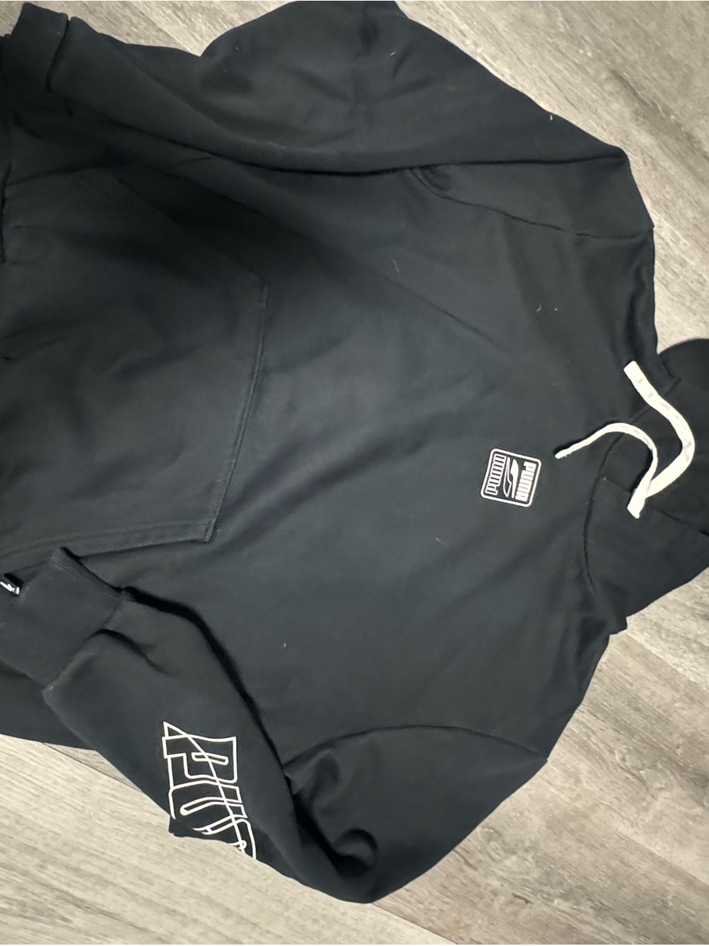 NWOT Puma Black Pullover Hoodie with Small Chest Patch